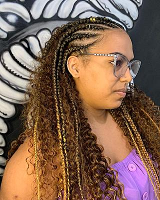 Fulani Tribal Braids With Curls