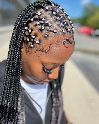 Fulani Braids With Rubber Bands