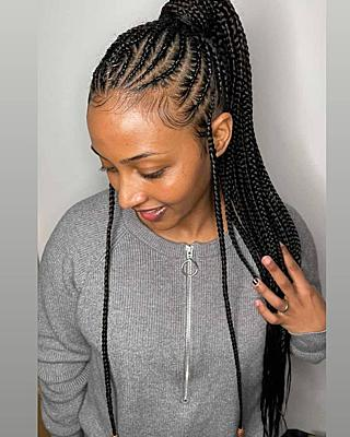 Fulani Tribal Braids Ponytail