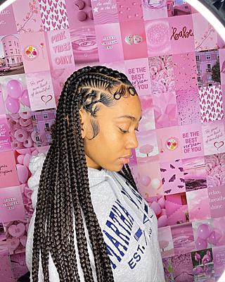 Fulani Tribal Braids Half Knotless