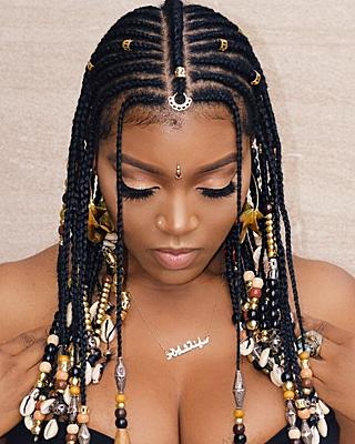 Fulani tribal braids with beads