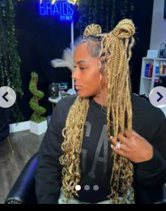 Goddess Knotless Blonde Braids With Two Buns