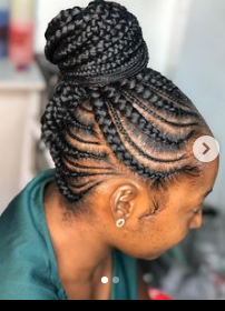 Cornrows Goddess Feed-In With a Bun 