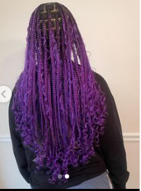 Purple Goddess Knotless Braids