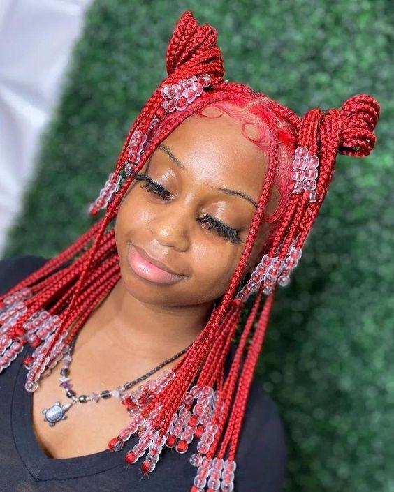 27 Stunning Red Knotless Braids Hairstyles of 2023 - Womanly & Modern