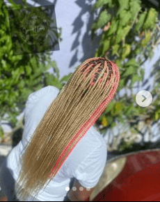 Blonde and Pink Knotless Braids