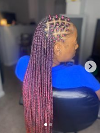 Mixed Color Criss Cross Knotless Braids 