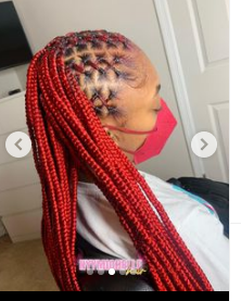 Red Knotless Braids