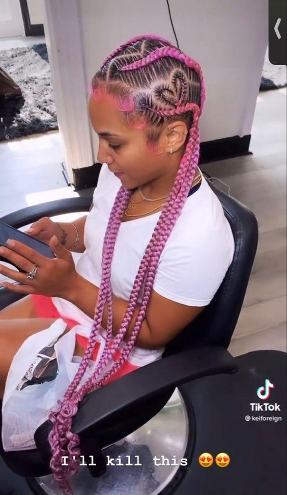  Cornrows Pink Coi Leray Braids 