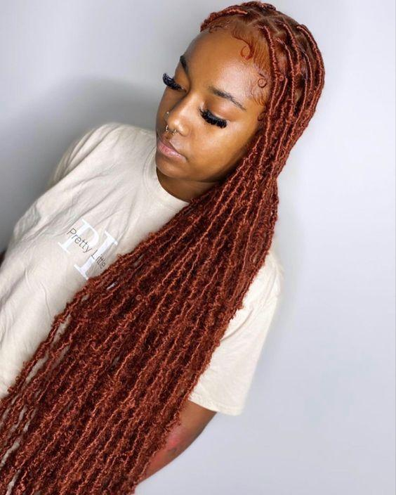 Long Ginger Faux Locs 