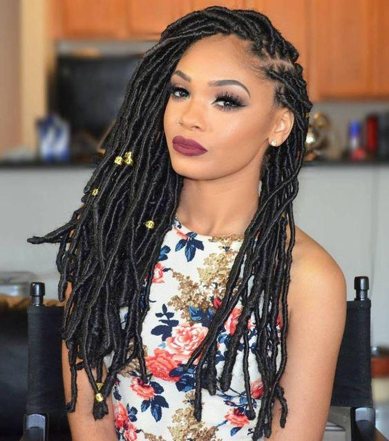 25 Hottest Long Faux Locs Hairstyles to Try in 2024 - Womanly & Modern